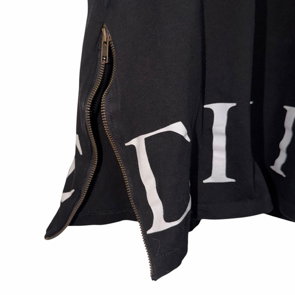 Black Civil Regime T-Shirt Dress with Side Zippers Size Small - Picture 5 of 10